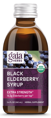 Thumbnail for Black Elderberry Syrup Extra Strength 5.4 fl oz Gaia Herbs Supplement - Conners Clinic