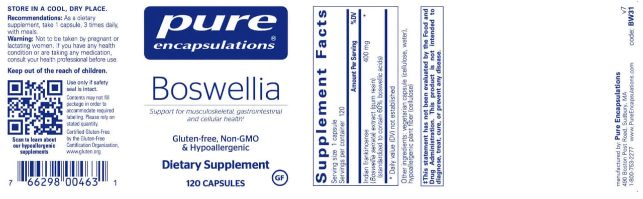 Boswellia 120 vegcaps * Pure Encapsulations Supplement - Conners Clinic