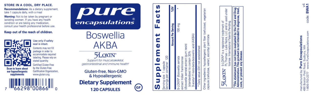 Boswellia AKBA 120 caps * Pure Encapsulations Supplement - Conners Clinic