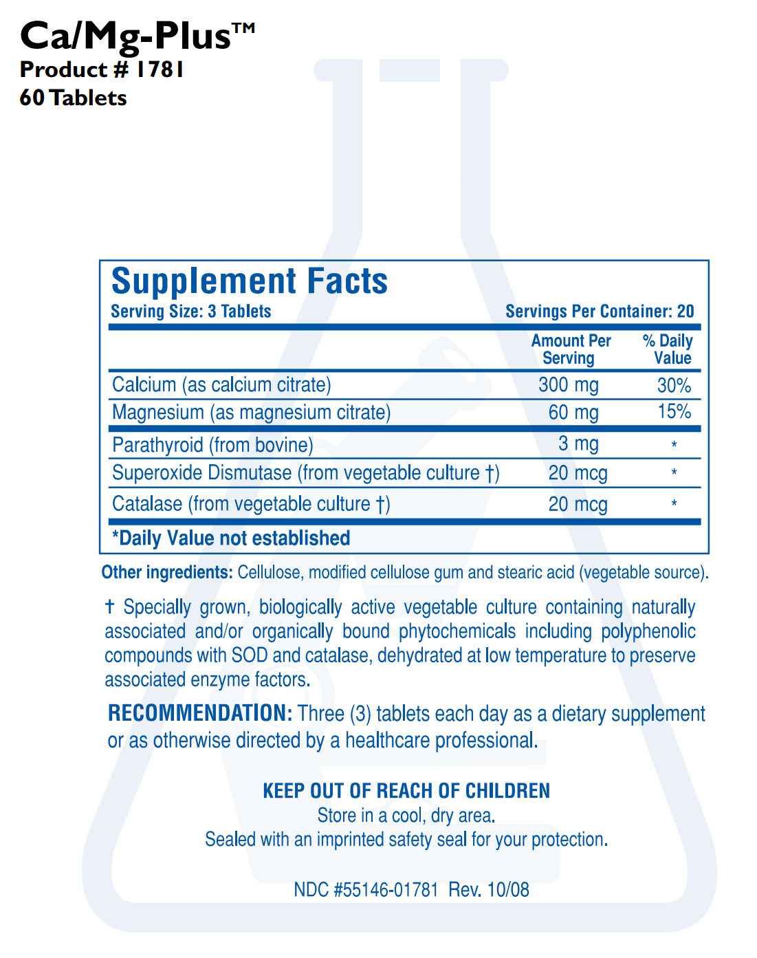 CA/MG-PLUS (60T) Biotics Research Supplement - Conners Clinic