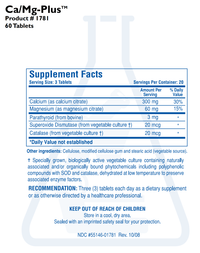 Thumbnail for CA/MG-PLUS (60T) Biotics Research Supplement - Conners Clinic