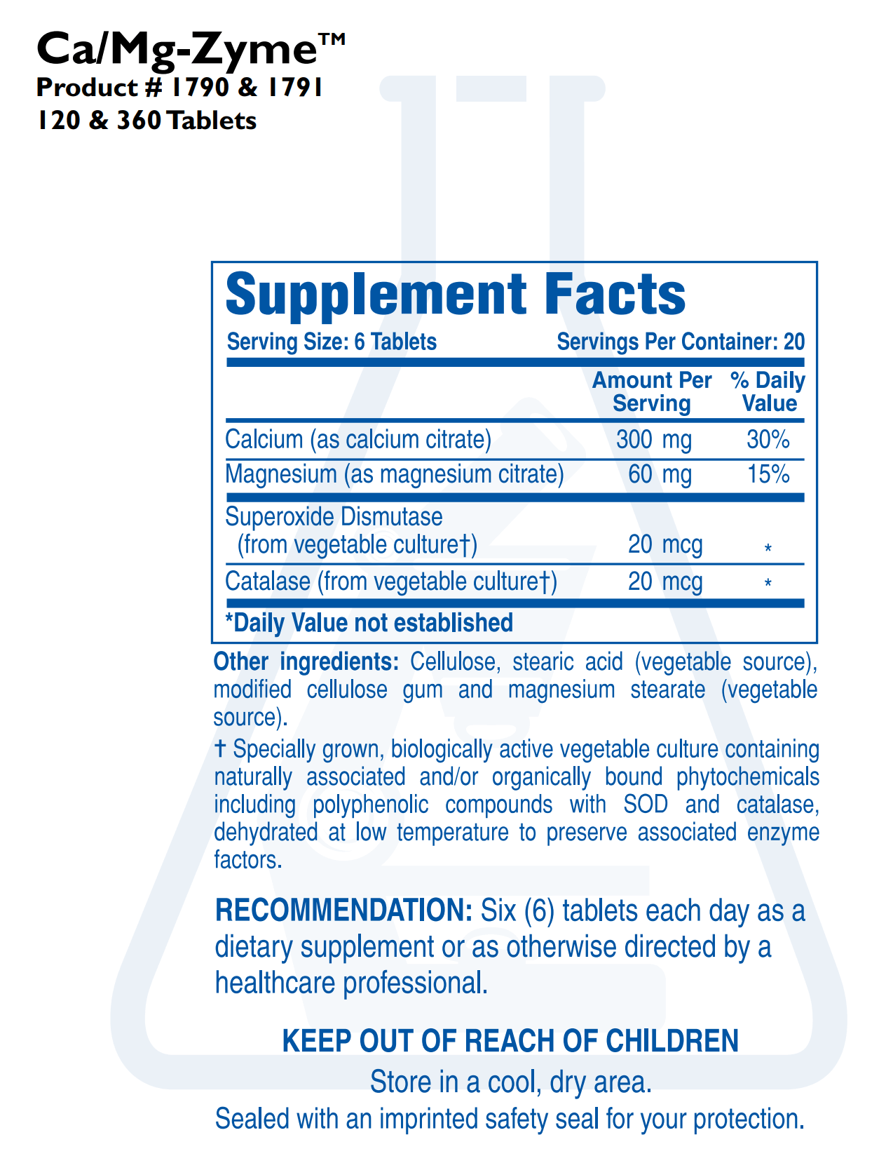 CA/MG-ZYME (360T) Biotics Research Supplement - Conners Clinic