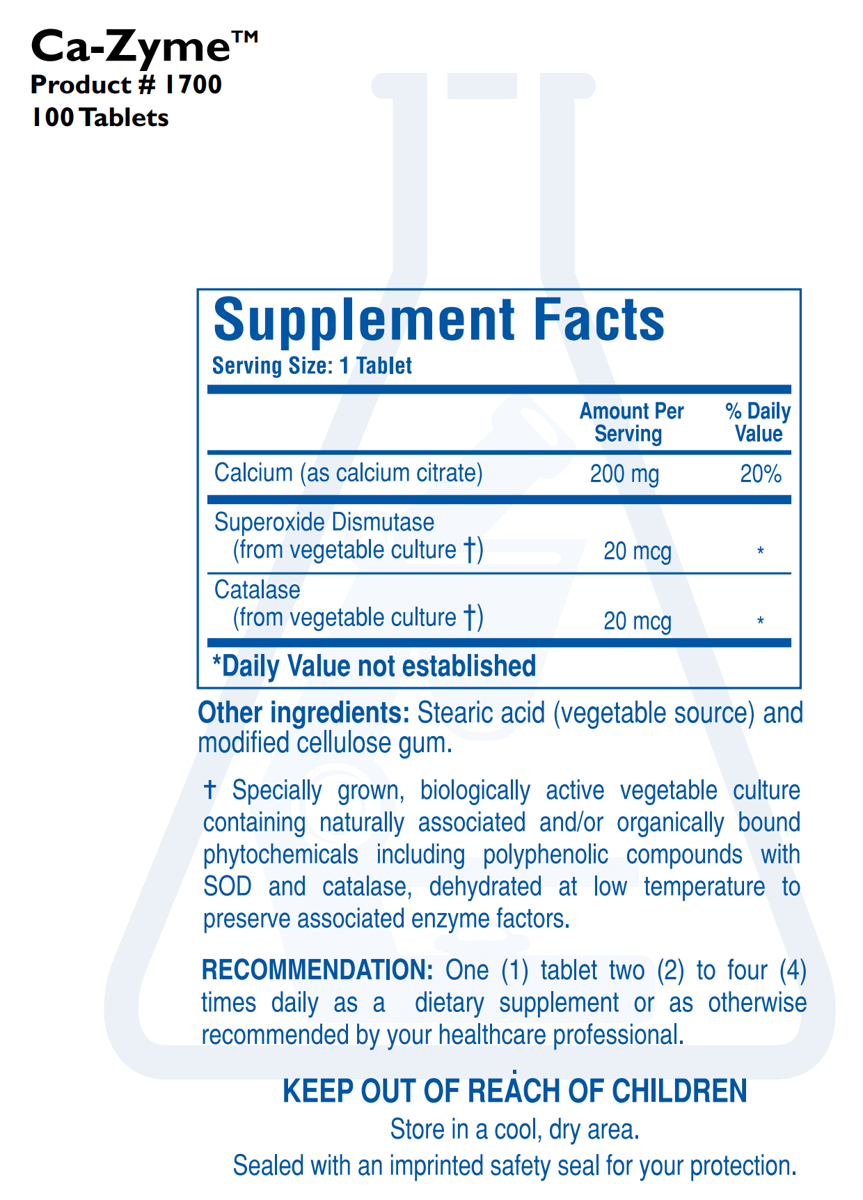 CA-ZYME (100T) Biotics Research Supplement - Conners Clinic