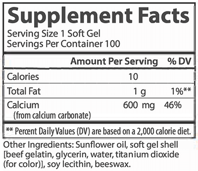 Cal-600 100 Softgels Carlson Labs Supplement - Conners Clinic