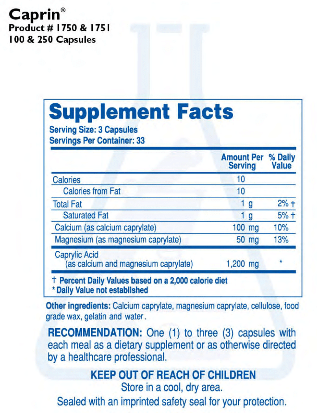 CAPRIN (250C) Biotics Research Supplement - Conners Clinic