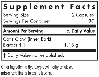 Cat's Claw 60 Capsules Allergy Research Group - Conners Clinic