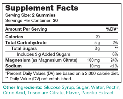 Chapter One Magnesium Peach 60 Gummies Zahler Supplement - Conners Clinic