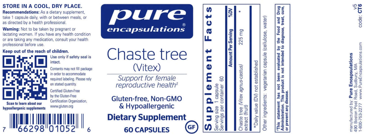 Chaste tree (Vitex) 60 vcaps * Pure Encapsulations Supplement - Conners Clinic