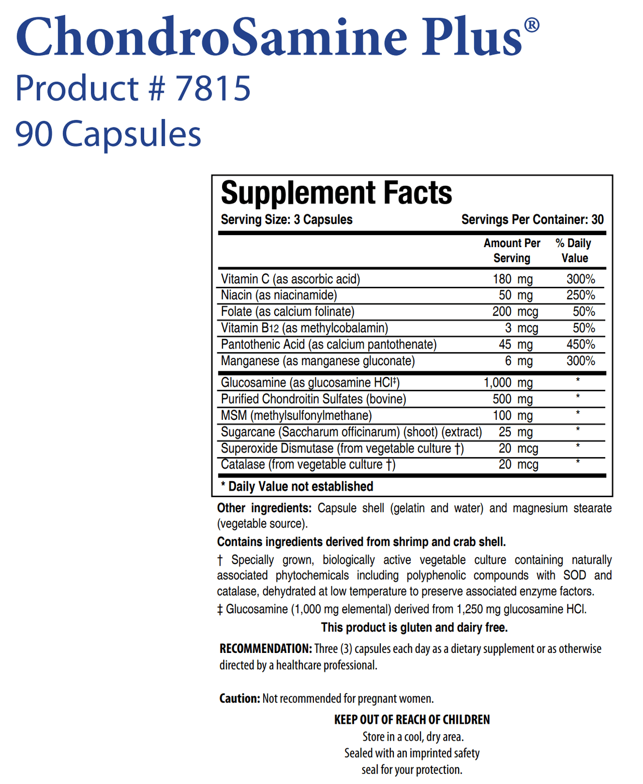 CHONDROSAMINE PLUS (90C) Biotics Research Supplement - Conners Clinic