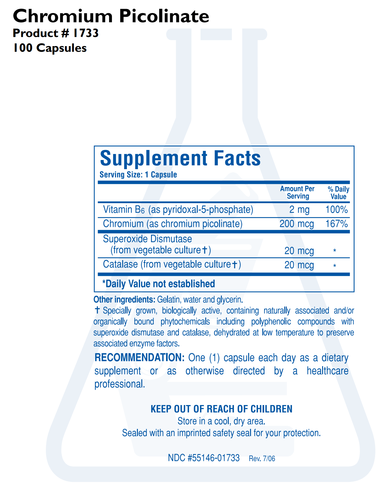 CHROMIUM PICOLINATE (100C) Biotics Research Supplement - Conners Clinic