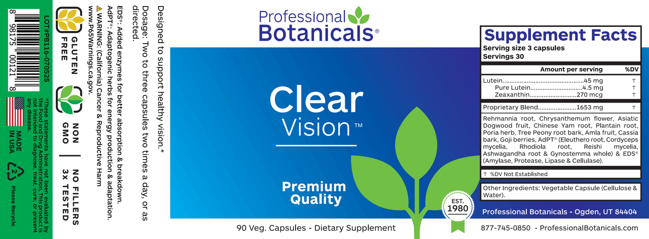 CLEAR VISION (90C) Biotics Research Supplement - Conners Clinic