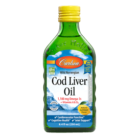 Cod Liver Oil Lemon Flavor 8.4 oz Carlson Labs Supplement - Conners Clinic