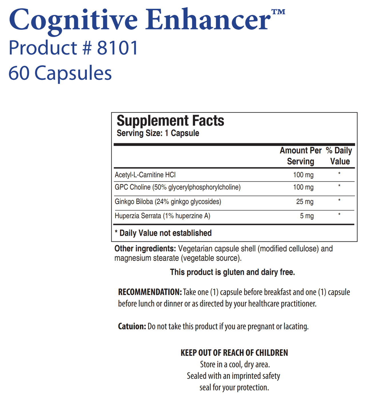 COGNITIVE ENHANCER (60C) Biotics Research Supplement - Conners Clinic