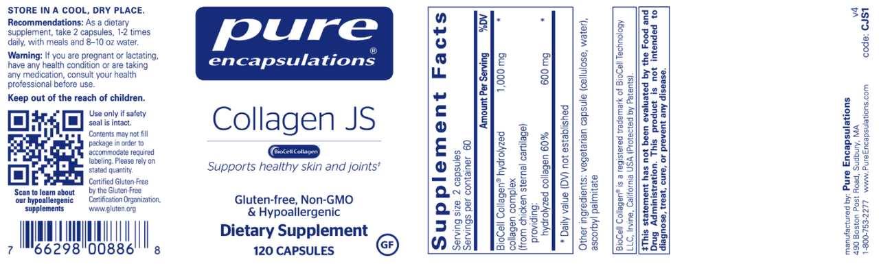 Collagen JS 120 caps * Pure Encapsulations Supplement - Conners Clinic