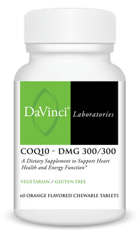 Thumbnail for COQ10 - DMG 300/300 Orange 60 Tablets DaVinci Labs Supplement - Conners Clinic