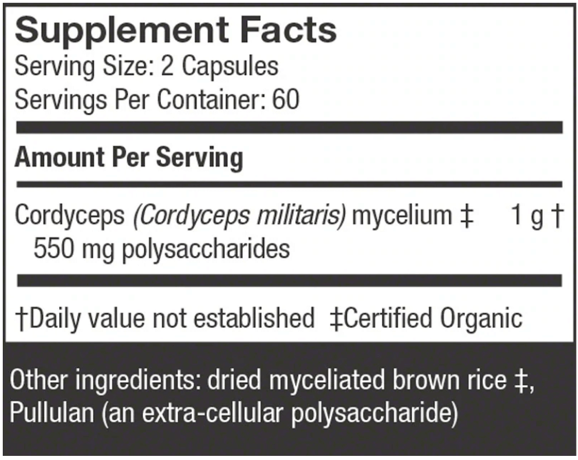 Cordyceps Capsules - 120 caps Host Defense Supplement - Conners Clinic
