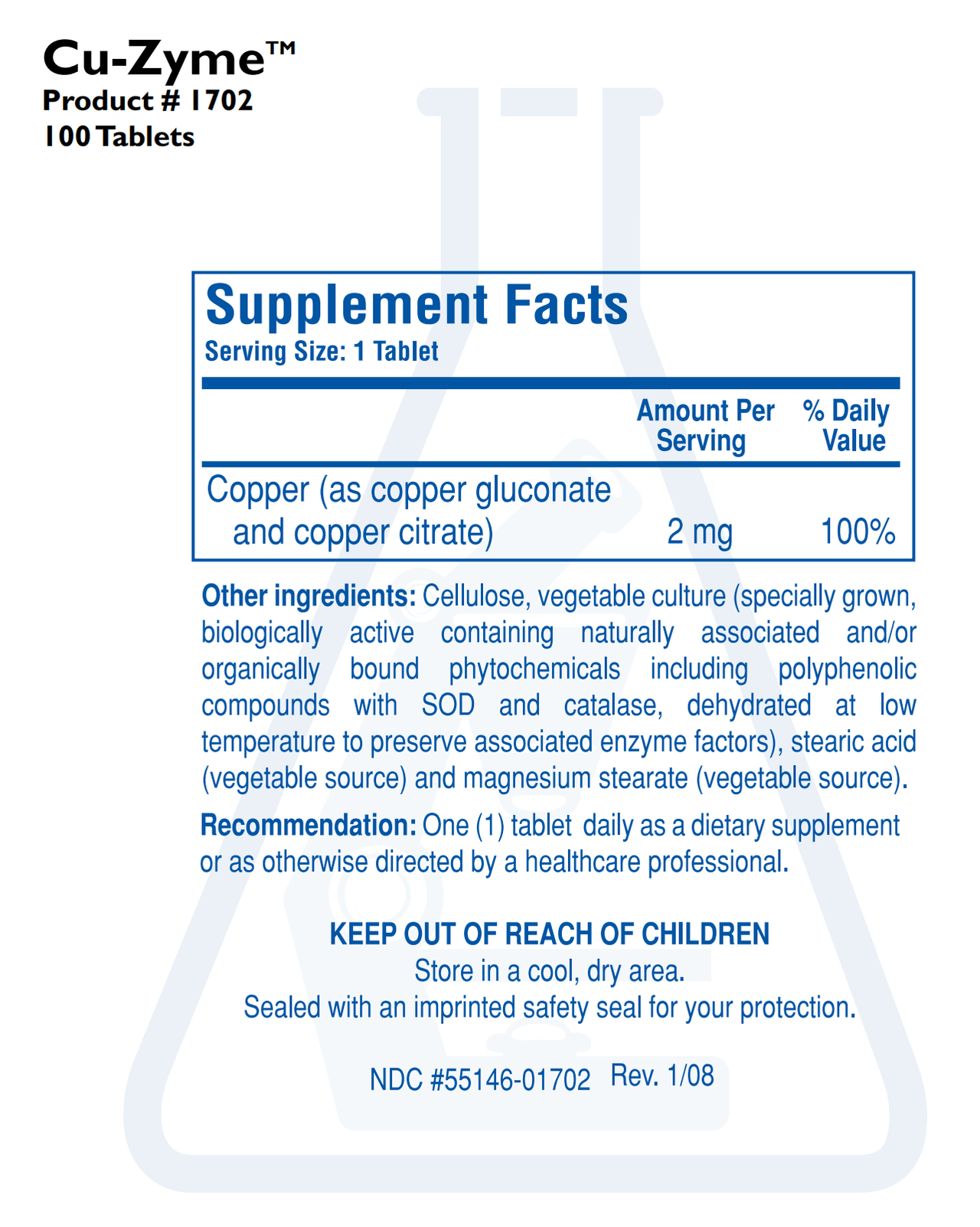 CU-ZYME (100T) Biotics Research Supplement - Conners Clinic