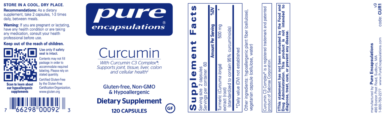 Curcumin 120 vegcaps * Pure Encapsulations Supplement - Conners Clinic