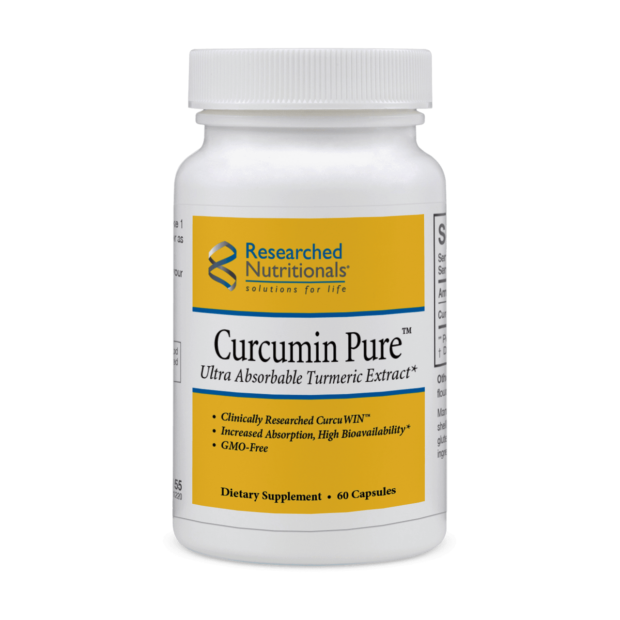 Curcumin Pure - 60 Capsules Researched Nutritionals Supplement - Conners Clinic