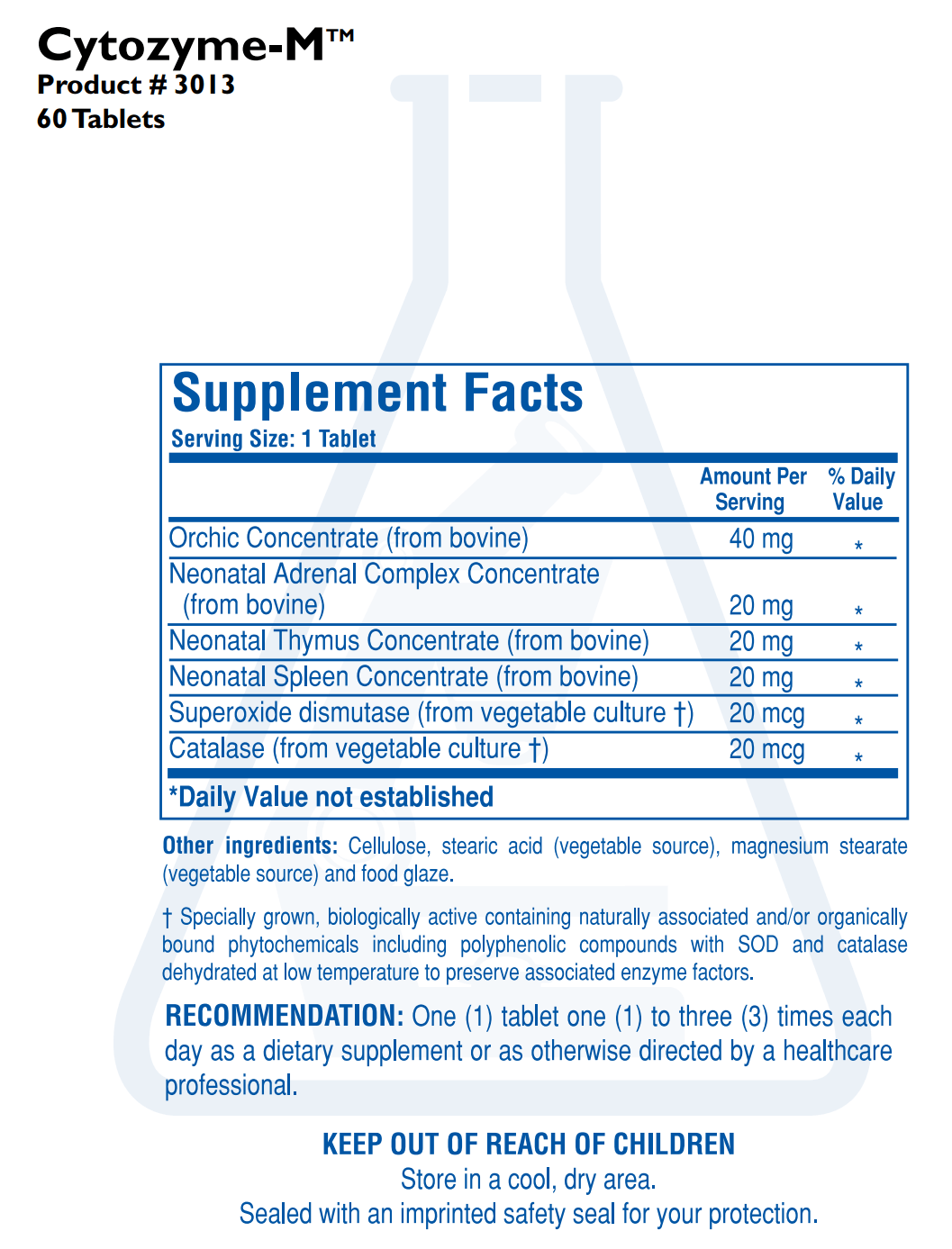 CYTOZYME-M (60T) Biotics Research Supplement - Conners Clinic