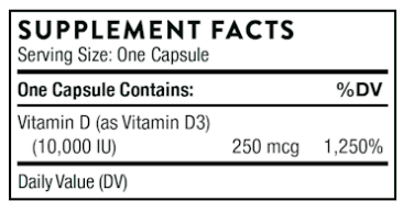 D-10,000 60 caps Thorne Supplement - Conners Clinic