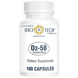 D3-50 100 Capsules Bio-Tech Pharmacal Supplement - Conners Clinic