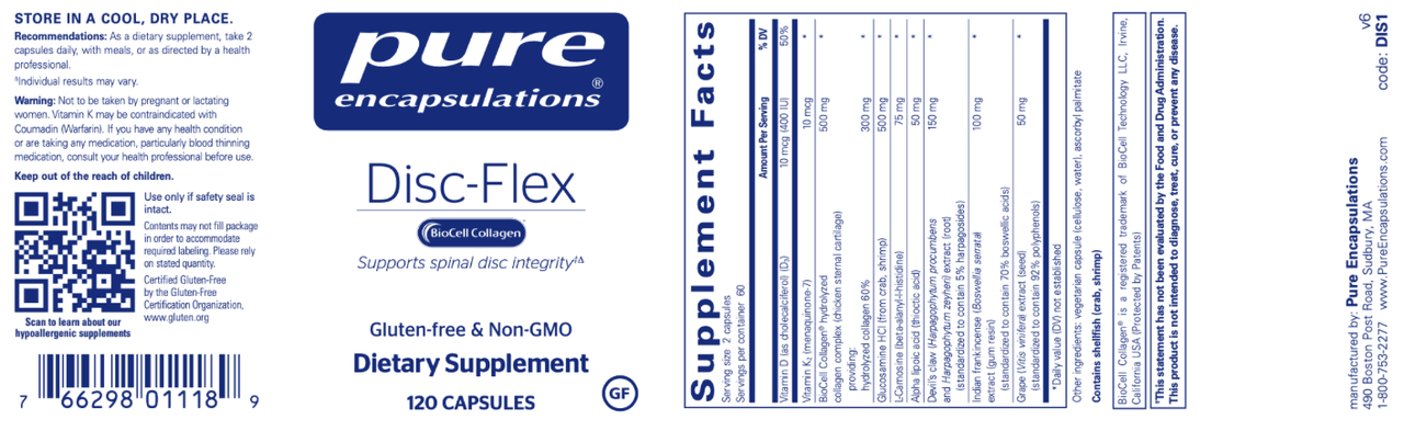 Disc-Flex 120 caps * Pure Encapsulations Supplement - Conners Clinic