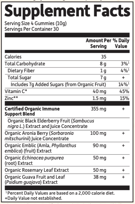 Elderberry Organic 120 gummies * Garden of Life Supplement - Conners Clinic