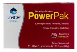 Electrolyte Stamina Power Pak Raspberry 30 Servings Trace Minerals Supplement - Conners Clinic