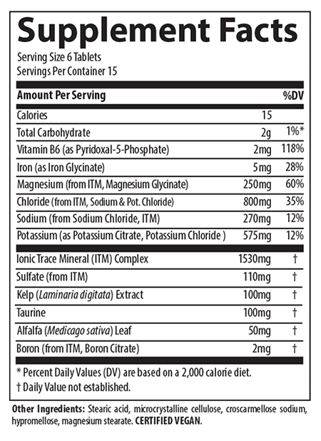 Electrolyte Stamina Tablets 90 Tablets Trace Minerals Supplement - Conners Clinic