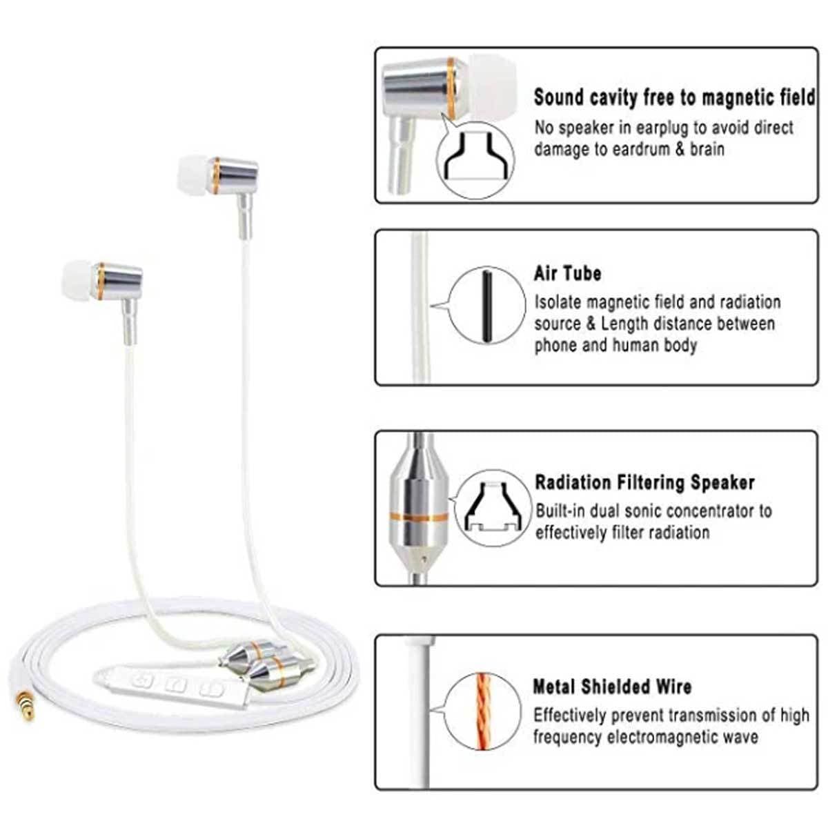 EMF Blocking, Radiation Protection Headphones/Ear Buds - Air Tube Technology Conners Clinic Equipment - Conners Clinic
