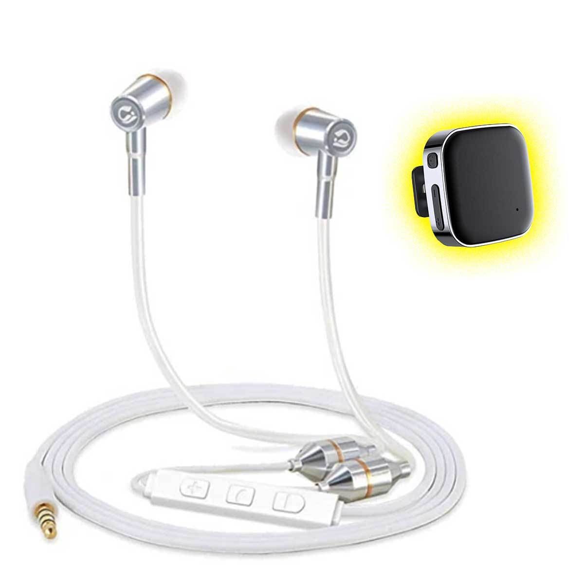 EMF Blocking, Radiation Protection Headphones/Ear Buds - Air Tube Technology Conners Clinic Equipment White Earbud Headphones + Bluetooth Adapter - Conners Clinic