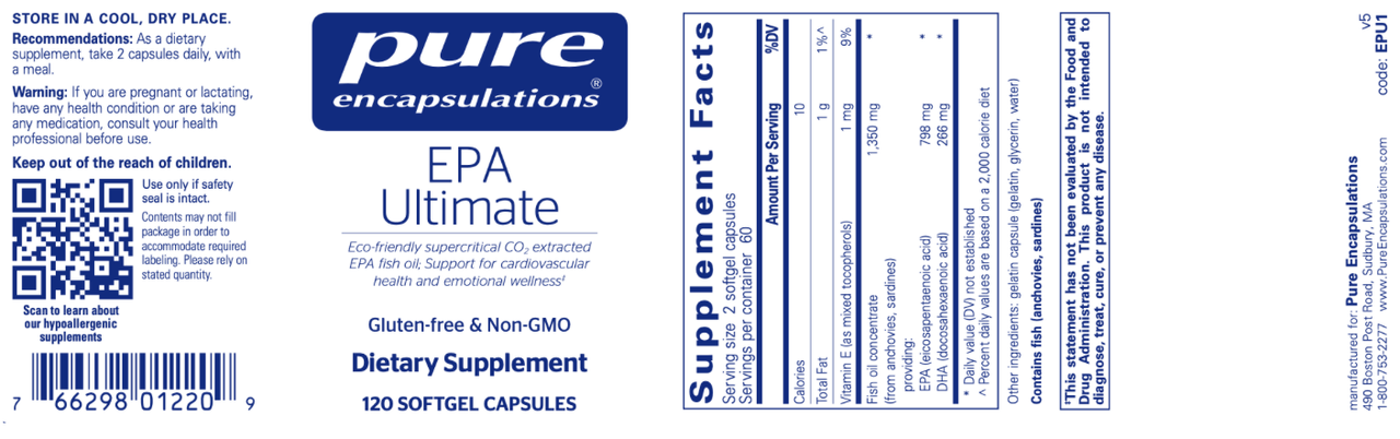 EPA Ultimate 120 gels * Pure Encapsulations Supplement - Conners Clinic