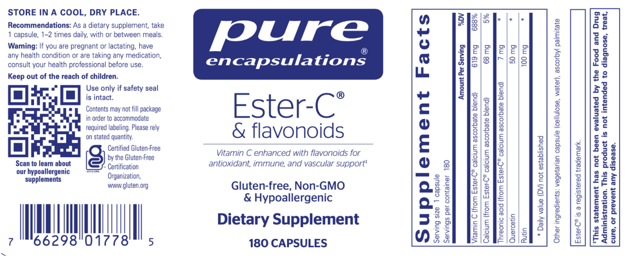 Ester-C® & flavonoids180 vegcaps * Pure Encapsulations Supplement - Conners Clinic