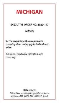 Thumbnail for Face Mask Covering Medical Exemption Card - Laminated Conners Clinic Equipment Michigan - Conners Clinic