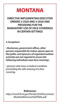 Thumbnail for Face Mask Covering Medical Exemption Card - Laminated Conners Clinic Equipment Montana - Conners Clinic