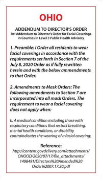Thumbnail for Face Mask Covering Medical Exemption Card - Laminated Conners Clinic Equipment Ohio - Conners Clinic