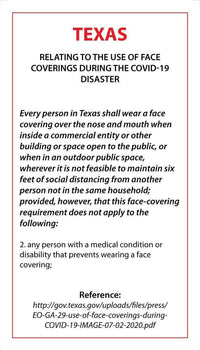 Thumbnail for Face Mask Covering Medical Exemption Card - Laminated Conners Clinic Equipment Texas - Conners Clinic