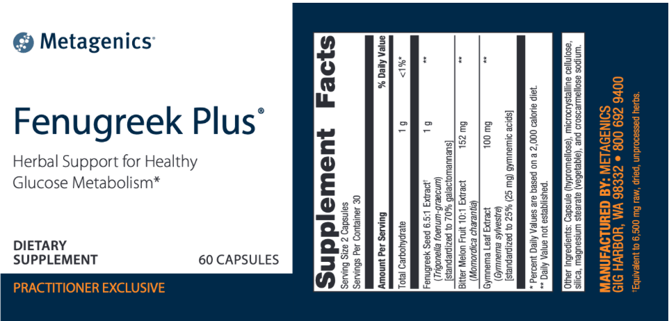Fenugreek Plus 60 caps * Metagenics Supplement - Conners Clinic