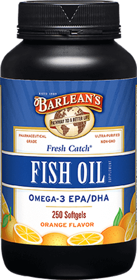 Fresh Catch Fish Oil Orange Flavor 250 Softgels Barlean’s Supplement - Conners Clinic