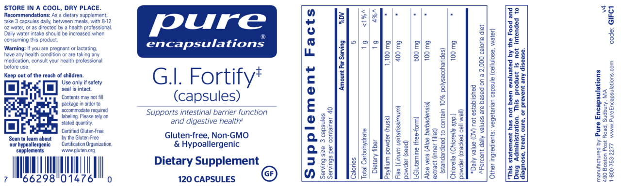 G.I. Fortify 120 caps * Pure Encapsulations Supplement - Conners Clinic