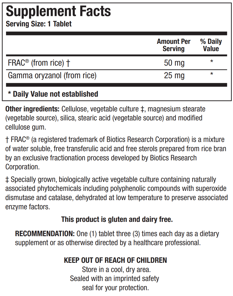 GAMMANOL FORTE (WITH FRAC) (180T) Biotics Research Supplement - Conners Clinic