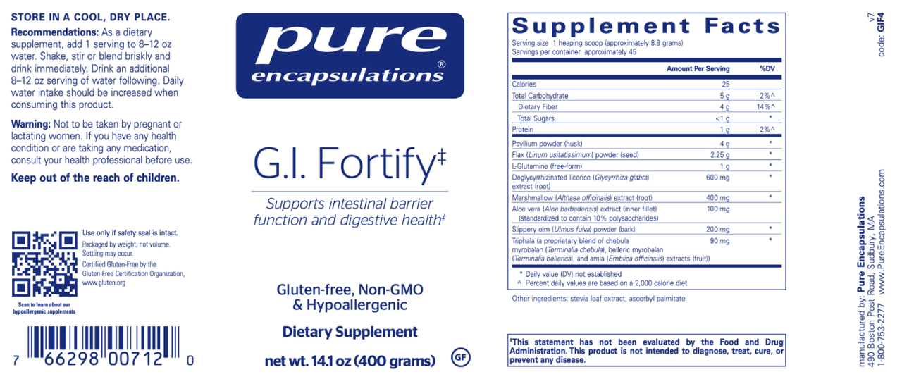 GI Fortify 400 gms * Pure Encapsulations Supplement - Conners Clinic