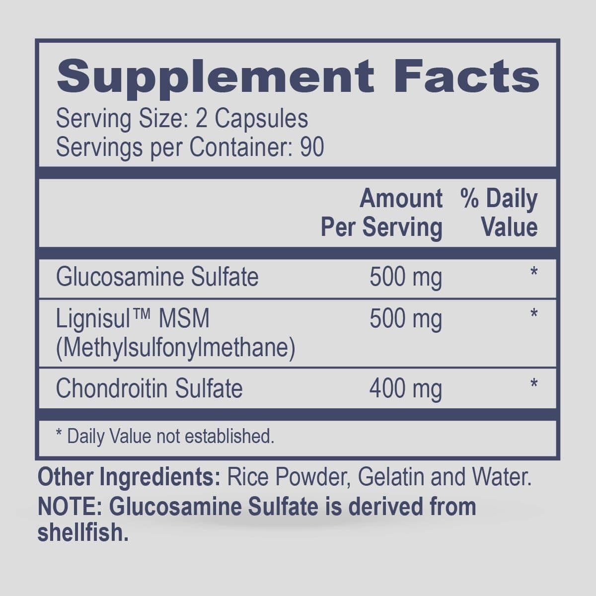 Glucosamine Sulfate Chondroitin Sulfate MSM - 120 Caps Prof Health Products Supplement - Conners Clinic