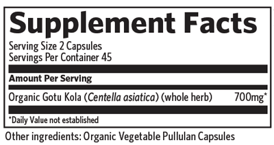 Gotu Kola 90 Capsules Organic India Supplement - Conners Clinic