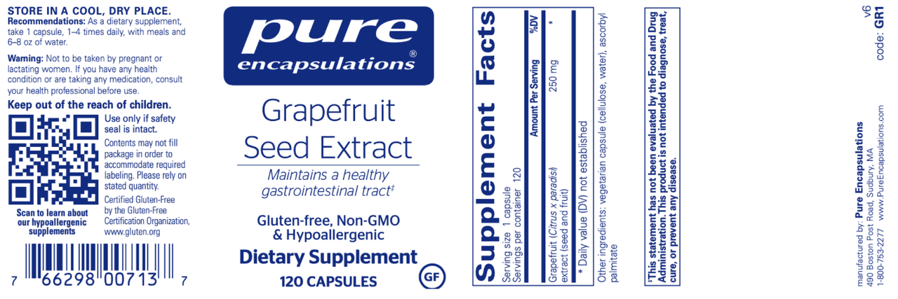 Grapefruit Seed Extract 250 mg 120 vcaps * Conners Clinic - Conners Clinic