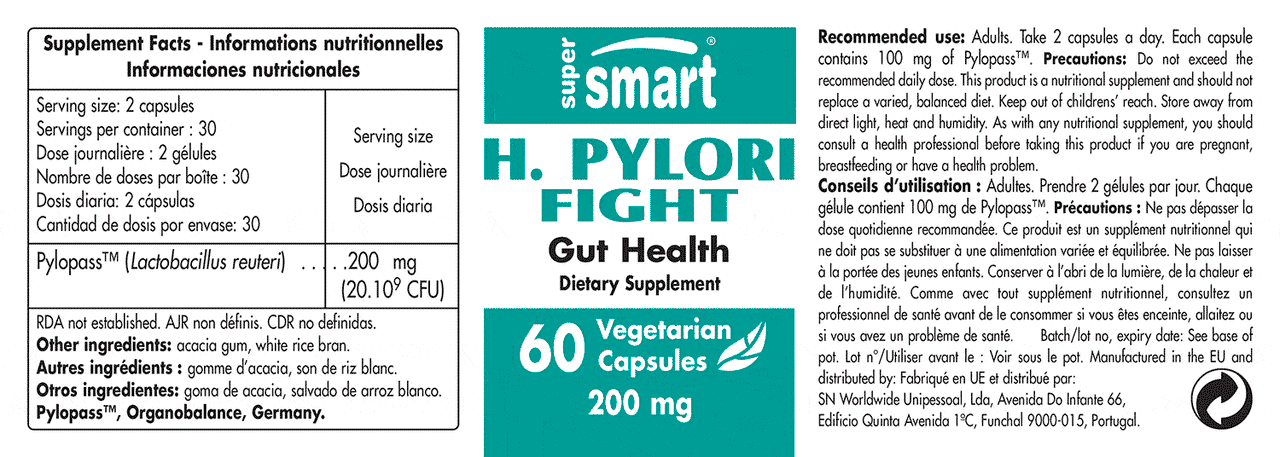H. Pylori Fight - 200 mg capsule Super Smart Nutrition Supplement - Conners Clinic