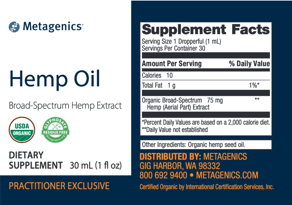Hemp Oil 1 fl oz * Metagenics Supplement - Conners Clinic