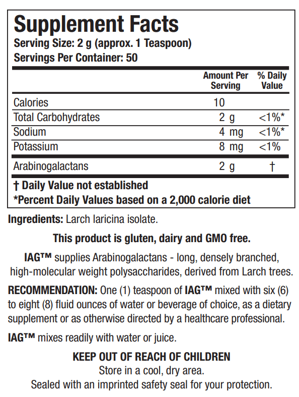 IAG (100GRMS) Biotics Research Supplement - Conners Clinic