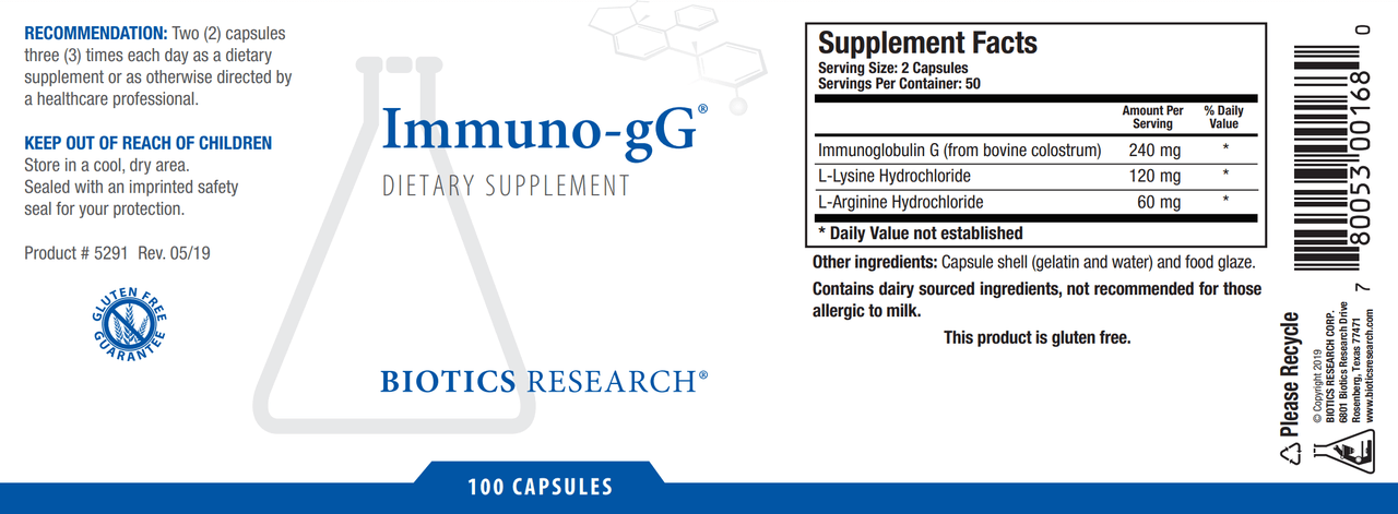 IMMUNO-GG (100C) Biotics Research Supplement - Conners Clinic